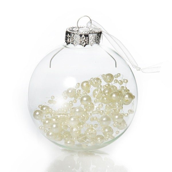 French Vintage Christmas Craft Bauble Pearl with white background