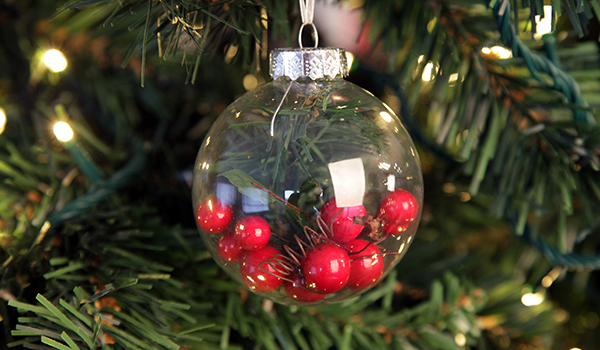 Verry Berry Craft Bauble in Tree Hanging in a Christmas Tree