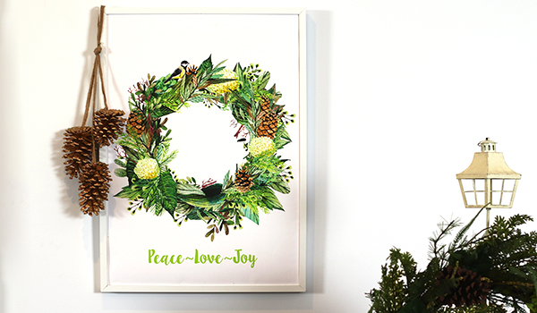 Fresh forest christmas theme free poster download graphic - Peace love and Joy