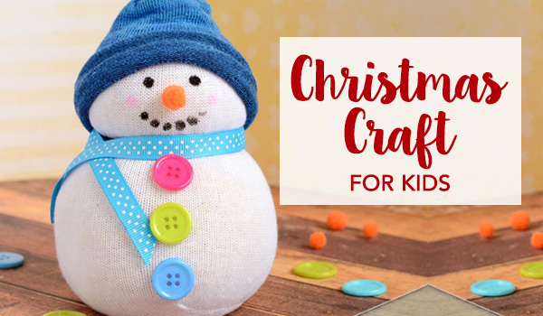 No sea sock snowman with assortted button colour - Christmas Crafts for Kids