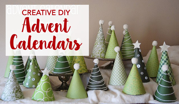Christmas party hats with a different green shades - Creative Advent Calendars
