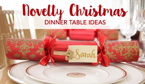 Christmas Red Bonbon with name card - Novelty Christmas Dinner Table Ideas