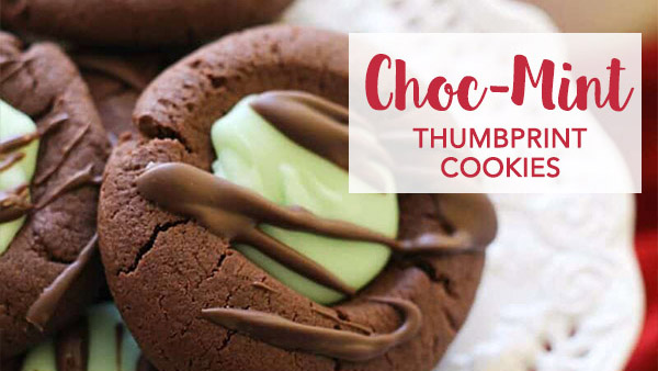 Choc-Mint Thumbprint cookies