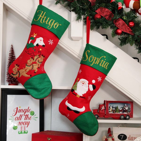 personalised jumbo felt reindeer and santa stocking - Cheerful Christmas Playlist
