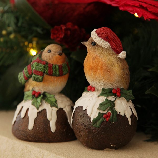 birds on puddings - How to Create a Burlap, Bells and Birds Christmas Theme
