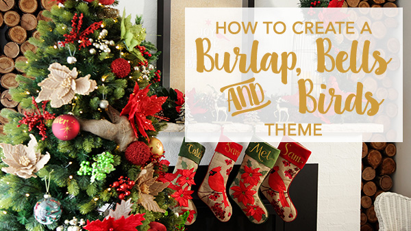 How to create a burlap, bells and birds theme - DIY Christmas Chandelier Inspiration