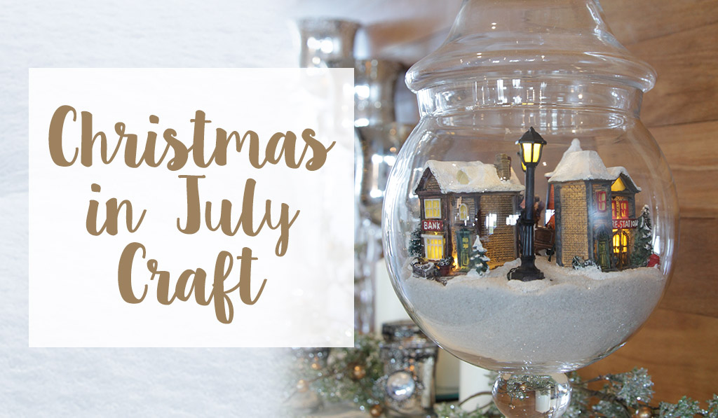 Christmas in July Craft Apocathy Jar Snow Scene - Christmas in July Craft
