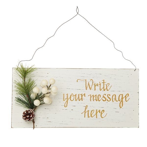 personalised arched country christmas wood plaque with white berry - Create a Christmas in July Atmosphere