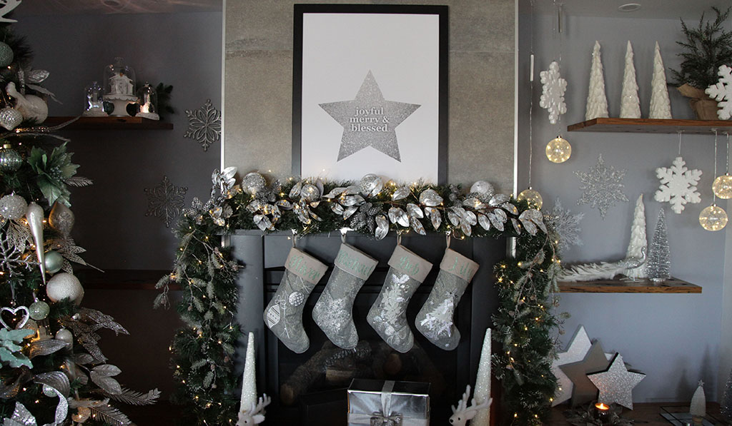 Silver Frost Christmas Mantle - The Christmas Cart