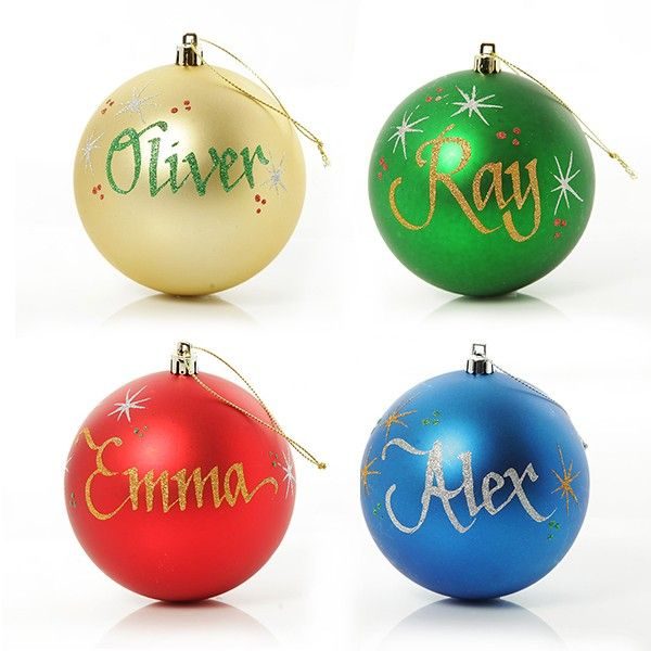 Personalised Christmas Bauble Set of 4