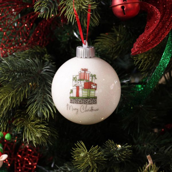 A Christmas Kitchen Happy Holiday Lightup Baubles - Set of 4 Merry Christmas L Cropped Square