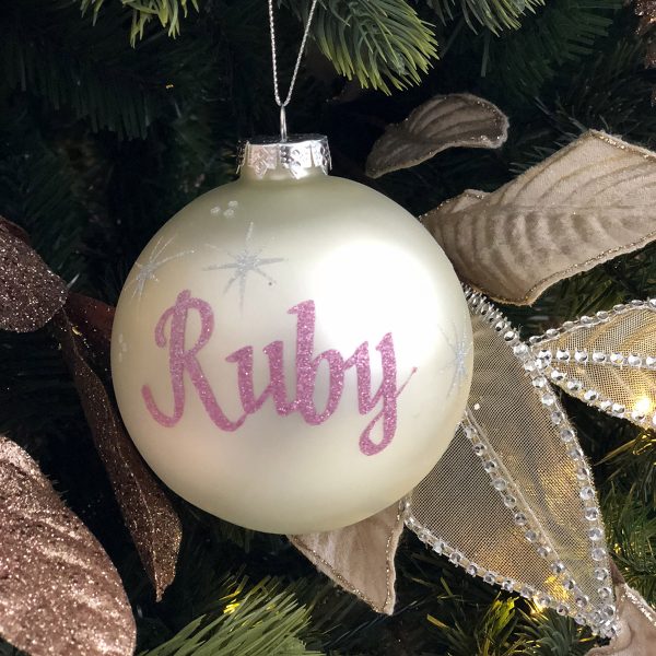 Blush Christmas Personalised Baubles