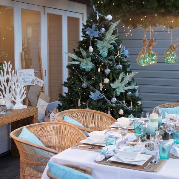 CHristmas by the sea tablescape
