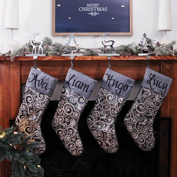 Elegant Christmas Stockings on Mantle