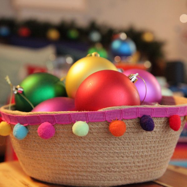 Falalala Llama Christmas Fiesta Craft Basket
