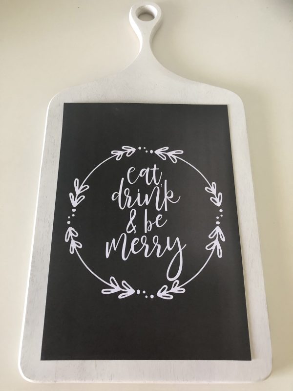 Eat, Drink and be Messy Poster download placed in a white surface