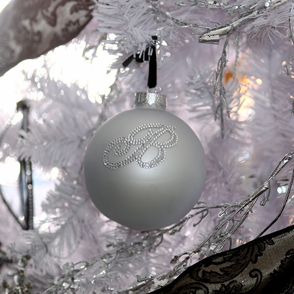 Lifestyle Luxe -Silver Bling Bauble Hanging in a christmas tree