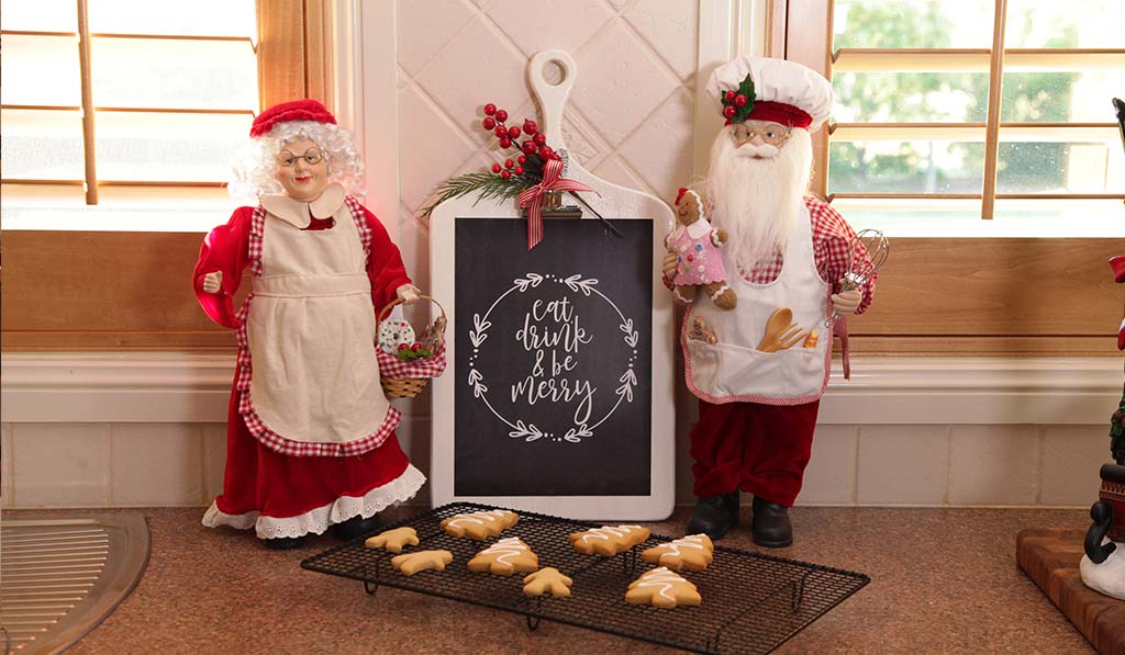 Magical Christmas Morning - Eat Drink and be Merry Poster Download with Mrs and Mr Claus
