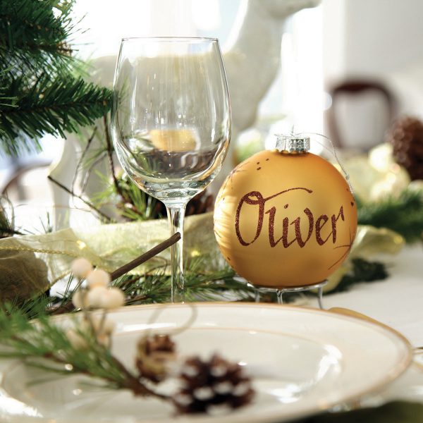 Personalised Gold Glass Bauble