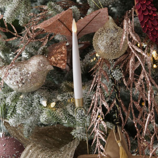 Sugar Plum Christmas Lightup Slim Candles with Crystal Drop