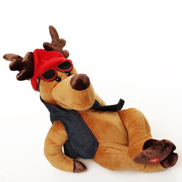 Chillin Reindeer Musical Toy with white background
