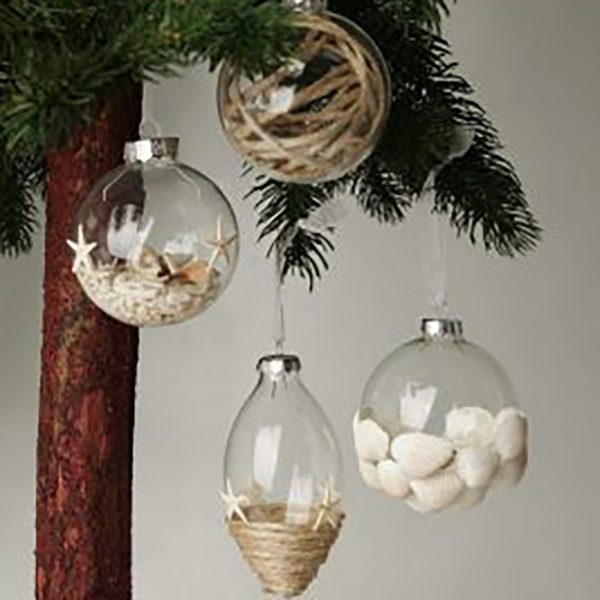 Coastal Christmas Baubles Hanging in a Branch