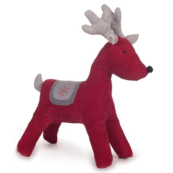 Nordic reindeer Red with a white background