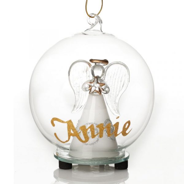 Personalised Angel with Star light Up Ball - Named Annie