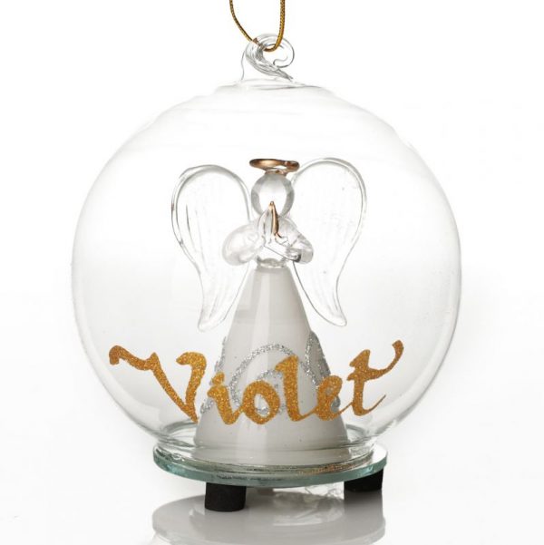 Personalised Praying angel light up ball - Named Violet