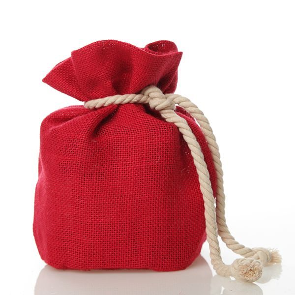 Red Jute Gift Bag Large with white background