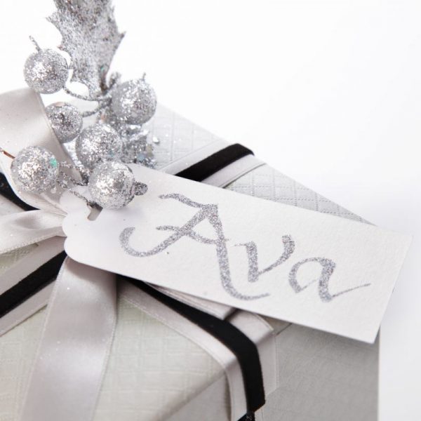 Scalloped Gift Tag with Name tag Named Ava