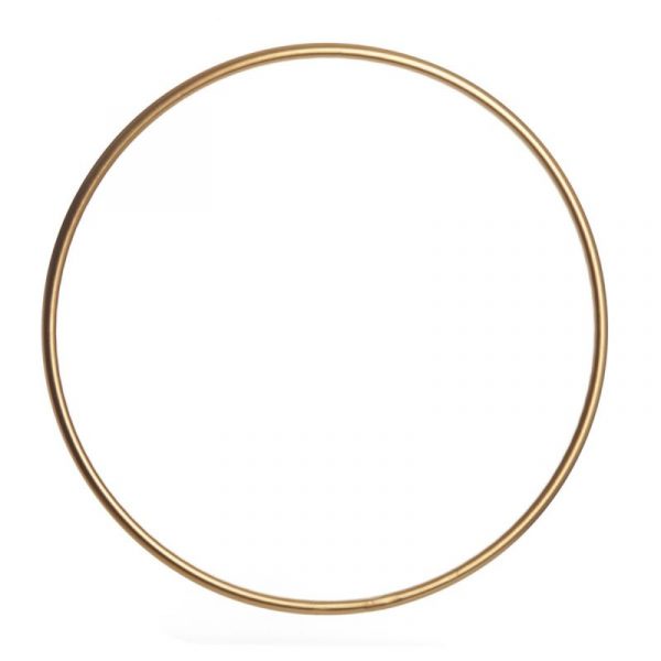 35cm gold metal ring in a white background