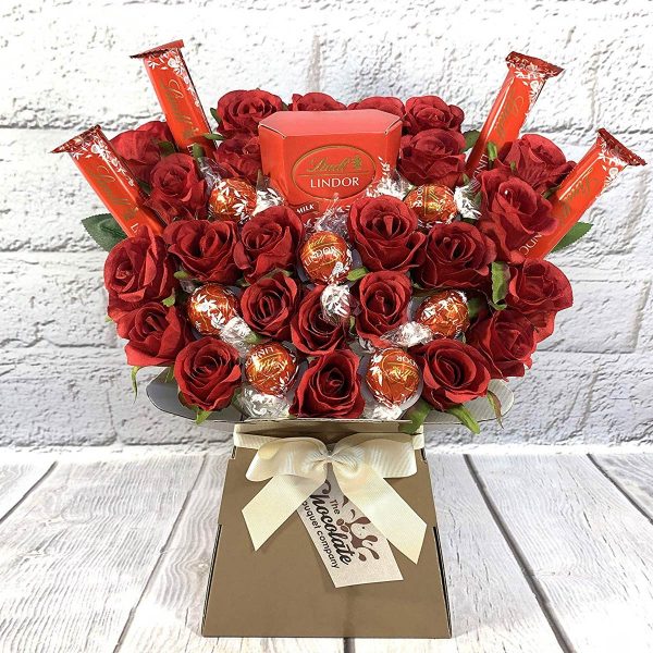 DIY Chocolate Bunch Red Roses Boquet