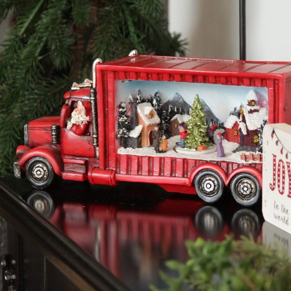 Santa in Truck Lightup Ornament Lifestyle