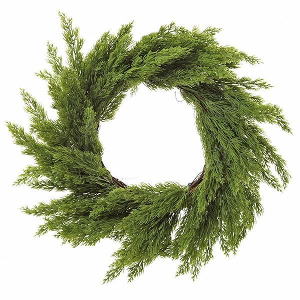 Cypress Pine Christmas Wreath with White Background