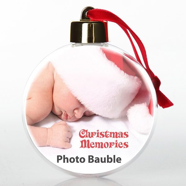 Photo Bauble Ornament - Christmas Memories with a Baby Sleeping