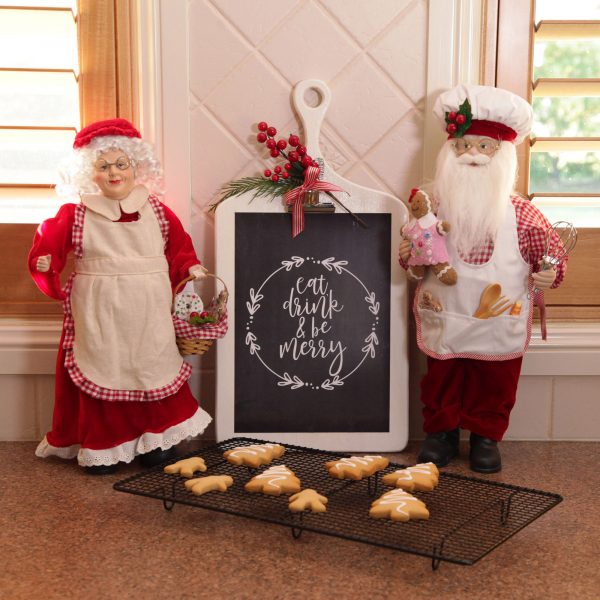 A Christmas Kitchen Free Download Poster with Mr and Mrs Claus Baking Ornament