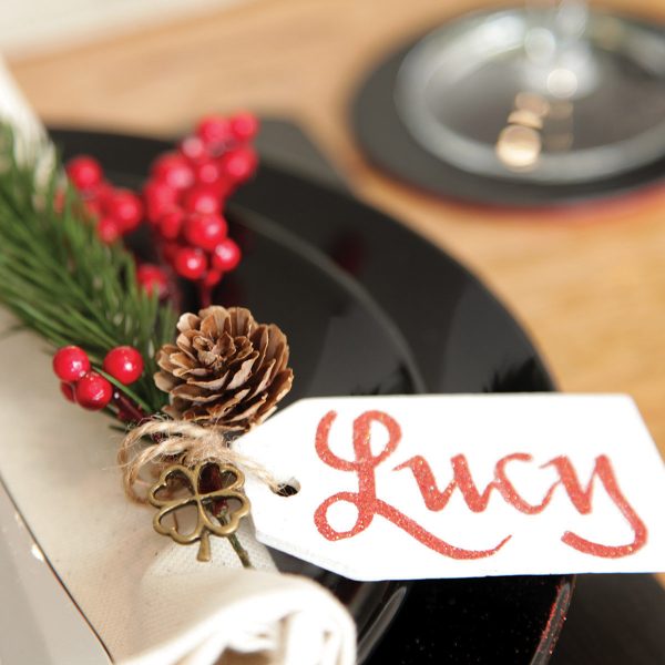 Farmhouse Christmas Place Card with Named Lucy