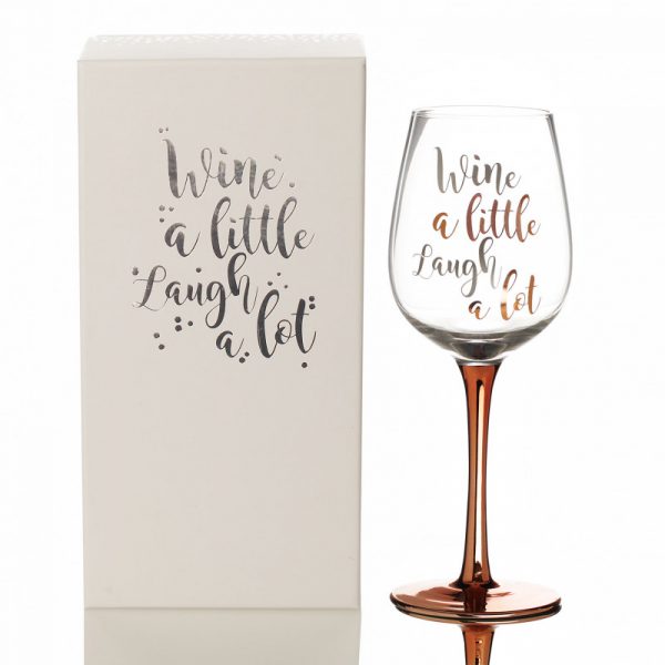 Personalised Wine a Little Laugh a Lot Wine Glass with Gift Box