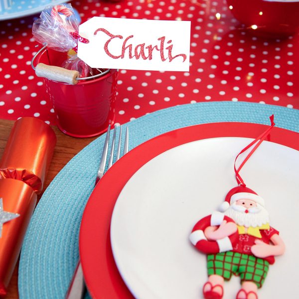 Merry Bright Table Place Setting with Personalise Tag