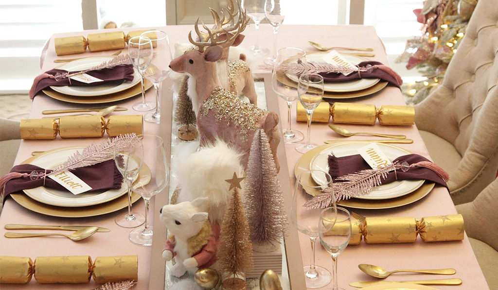 Sugar Plum Christmas Collection with Velvet Pink Deer with Jewels - Standing Featured Image