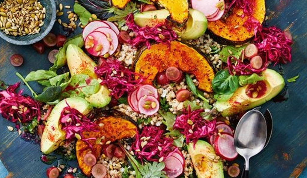 Nourishing Barley Pumpkin Pickled Cabbage Salad Featured Image