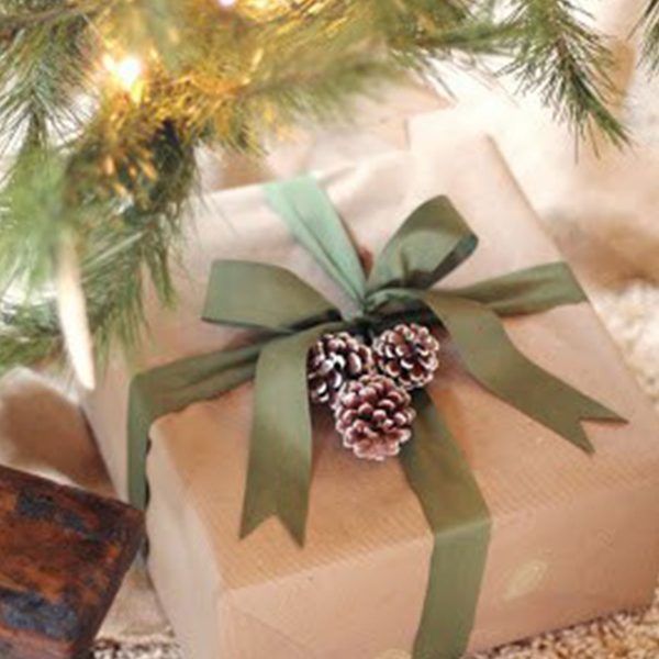 Beautiful Christmas Gift Wrapping Ideas with small Pinecone