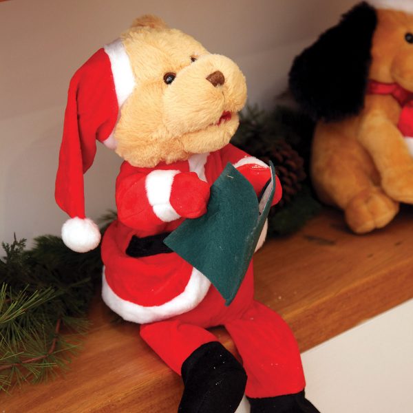Christmas Story Telling Teddy Bear Holding a Book