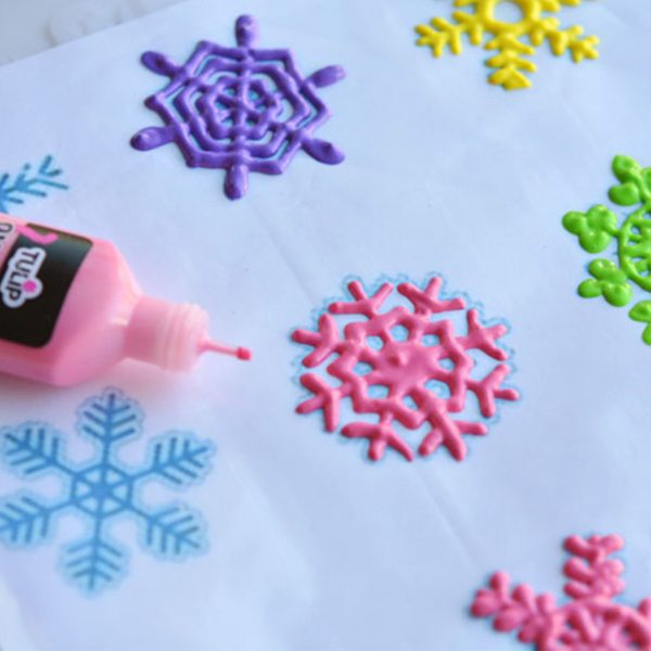 Multicoloured Snowflake design made by Tulip Glue