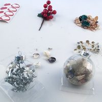 Coastal Christmas Make and Create Bauble Bits Placed in a clear surface