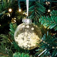 Pearl Craft Bauble Hanging in a Christmas Tree