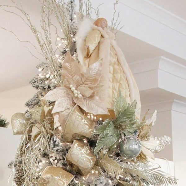 Christmas Joy Wide Display Tree Shot with Angel tree top