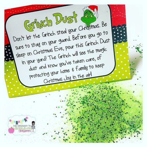Green Grinch Dust - Dont Let the Grinch Steal your Christmas Note