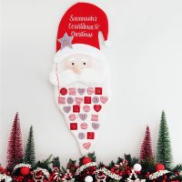 Candy Cane Christmas Personalised Felt Santa Advent Calendar